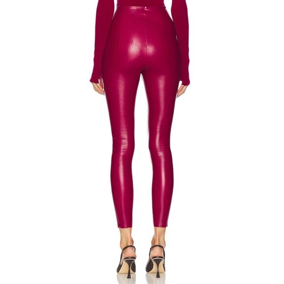 Commando Faux Leather Leggings in Raspberry X-Small Womens Vegan Pants - Picture 2 of 14